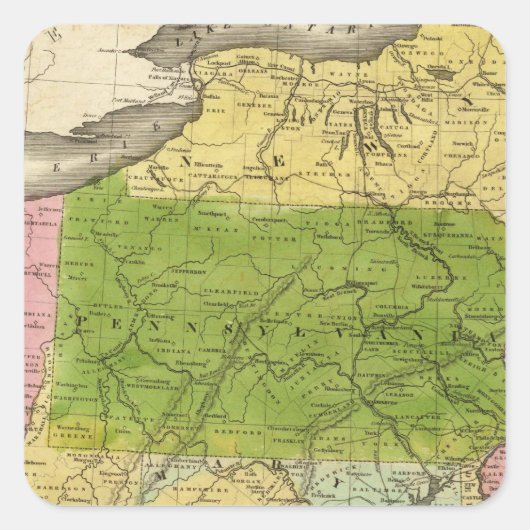 Midden-Staten 2 Vierkante Sticker (Voorkant)