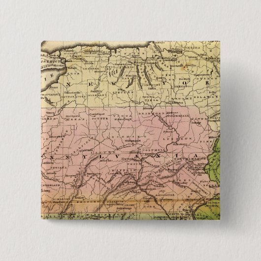 Midden-Staten Vierkante Button 5,1 Cm (Voorkant)