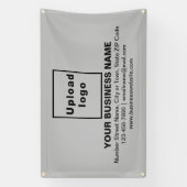 Midden Uitgelijnde Zakelijke Merknaam op Grijze Re Spandoek (Verticaal)