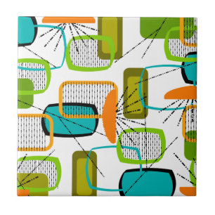 Midden van de eeuw Moderne Abstracte #57 Tegeltje