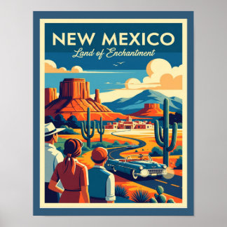 Midden van de eeuw New Mexico Poster