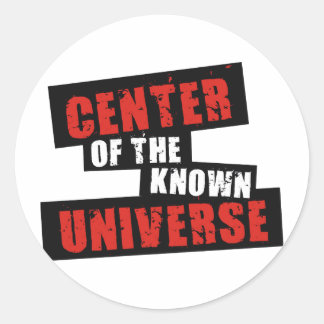 Midden van het bekende universum ronde sticker