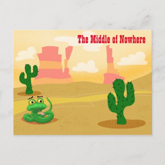 Midden van nergens briefkaart (Voorkant)