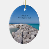 Midden van Shell Island Jetty Circle Ornament (Rechts)