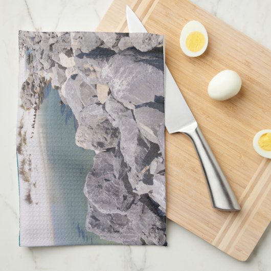 Midden van Shell Island steiger keukenhanddoek (Quarter Fold)