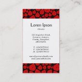 Middenband - bladeren - rood op zwart visitekaartje (Achterkant)