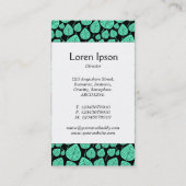 Middenband - bladeren - Turquoise op zwart Visitekaartje (Achterkant)