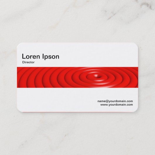 Middenband - Concentrische ringen - Rood Visitekaartje (Achterkant)