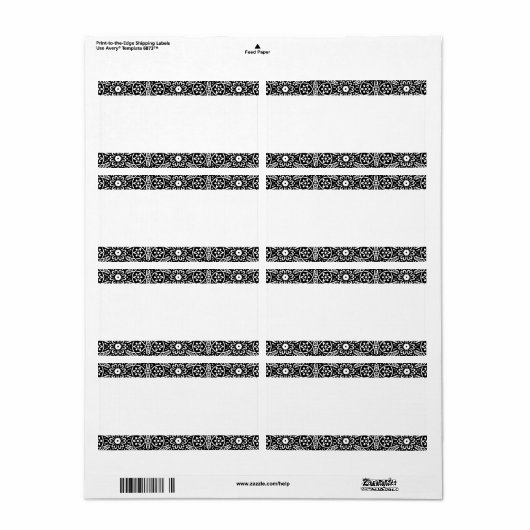 Middenband - Geometrische bloemen Etiket (Full Sheet)