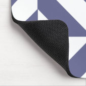 Middenblauw geometrisch deco kubuspatroon muismat (Hoek)