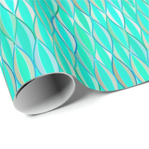 Middencentraaldruk - tinten turquoise cadeaupapier