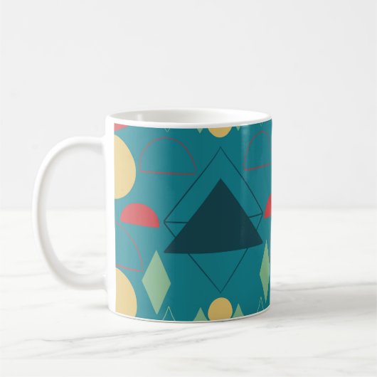 Middencentraalmodus Geometric Turquoise Koffiemok (Links)