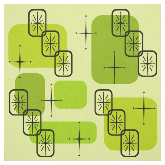 Middencentury Modern Sputnik Chartreuse Stof (Swatch)