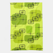 Middencentury Modern Sputnik Chartreuse Theedoek (Verticaal)