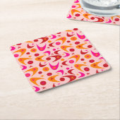 Middencentury Retro Boomerangs Vierkante Kartonnen Onderzetter (Schuin)