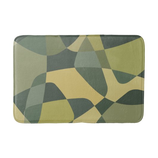 Middencentury Rock Layers Green Badmat (Voorkant)