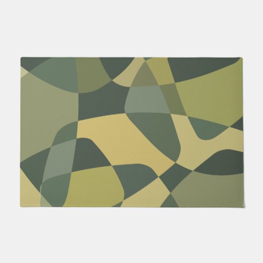 Middencentury Rock Layers Green Deurmat (Voorkant)