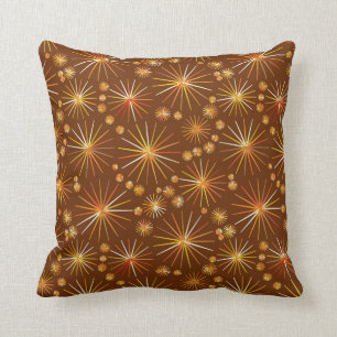 Middencentury Spoetnik patroon, Chocolate Brown Kussen