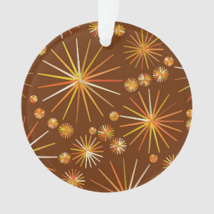 Middencentury Spoetnik patroon, Chocolate Brown Ornament
