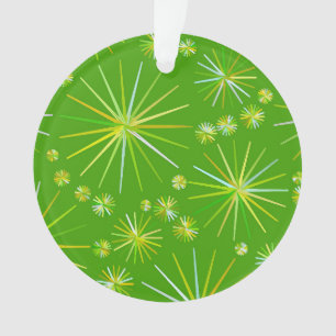 Middencentury Spoetnik patroon, Olijfgroen Ornament