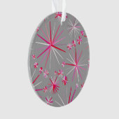 Middencentury sputnik patroon, grijs en Fuchsia Ornament (voorkant)
