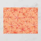 Middencentury Sputnik patroon, schaduwen van koraa Briefkaart (Voorkant)