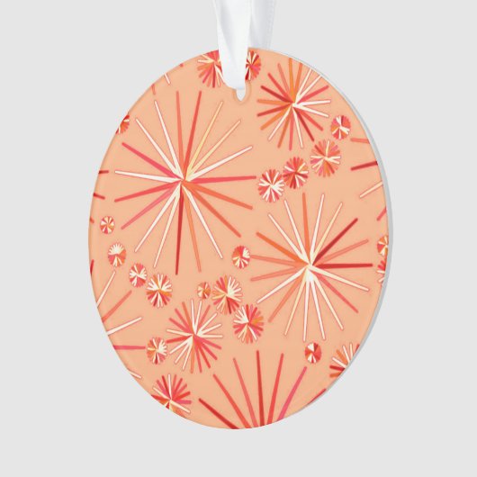 Middencentury Sputnik patroon, schaduwen van koraa Ornament (voorkant)