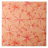 Middencentury Sputnik patroon, schaduwen van koraa Tegeltje (Voorkant)