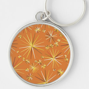 Middencentury Sputnik patroon, Terracotta Sleutelhanger