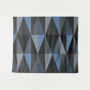 Middeneeuwse moderne driehoeken donkerblauw wandkleed