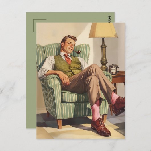 Middeneeuwse ontspanning: een herenrust briefkaart (Voorkant / Achterkant)