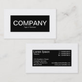 Middenlabel - zwart met wit visitekaartje (Voorkant / Achterkant)