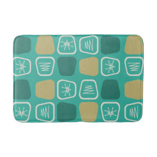 Middenmidden Modern Stretched Squares Turquoise Badmat
