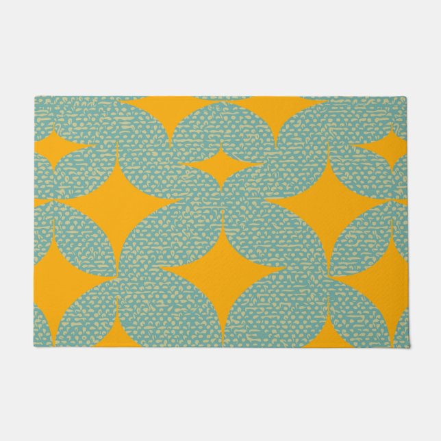 Middenmidden Modern Turquoise Diamond Deurmat (Voorkant)