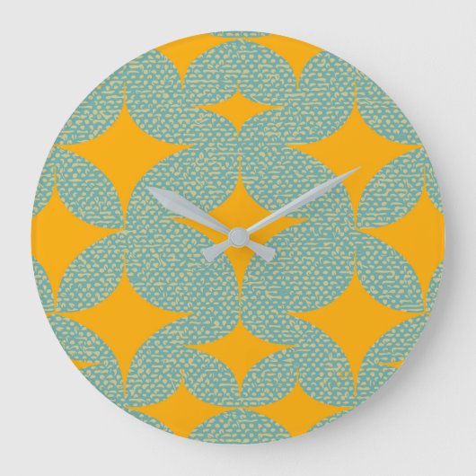 Middenmidden Modern Turquoise Diamond Grote Klok (Voorkant)