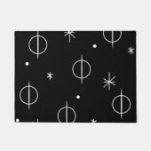 Middenmidden moderne Abstracte cirkels zwart Deurmat (Voorkant)