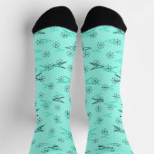 Middenmidden moderne Aqua Black Starbursts Socks Sokken (Top)