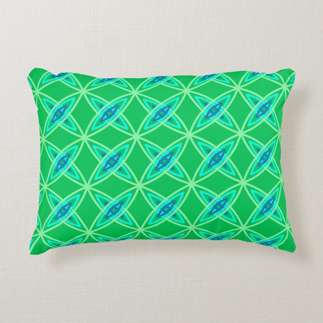 Middenmidden moderne atoomprinter - Jade Green Accent Kussen (Voorkant)