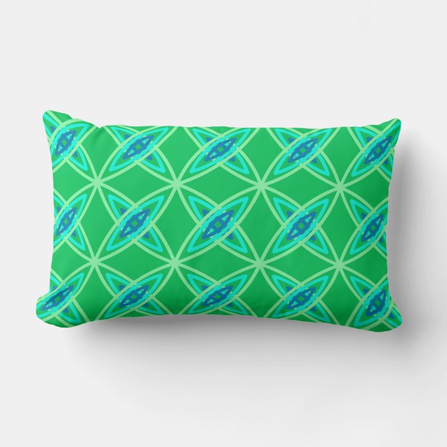 Middenmidden moderne atoomprinter - Jade Green Kussen (Voorkant)