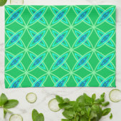 Middenmidden moderne atoomprinter - Jade Green Theedoek (Gevouwen)