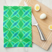 Middenmidden moderne atoomprinter - Jade Green Theedoek (Quarter Fold)