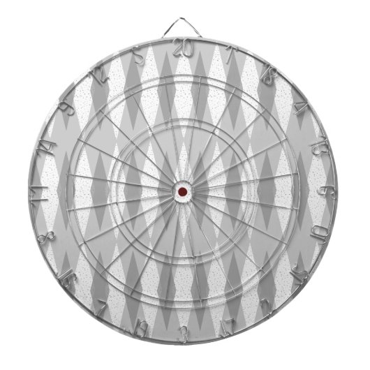 Middenmidden moderne grijze argyle-kunstraad dartbord (Voorkant)