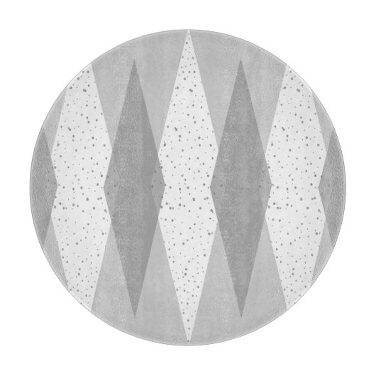 Middenmidden moderne grijze argyle-snijraad snijplank (Voorkant)