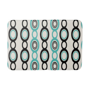 Middenmidden moderne keten links zwart Turquoise Badmat