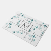 Middenmidden moderne sterren Turquoise Deurmat (Schuin)