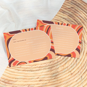 Middenmodern Oranje retro boogrecept Kaarten