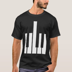 Middenvinger Piano Keys Ontwerp Pianist Piano Play T-shirt