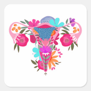 Middenvinger uterus pro keuze vierkante sticker