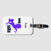 Middenzuster Paarse Pony Bagagelabel (Voorkant (horizontaal))