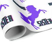 Middenzuster Paarse Pony Cadeaupapier (Rol Hoek)